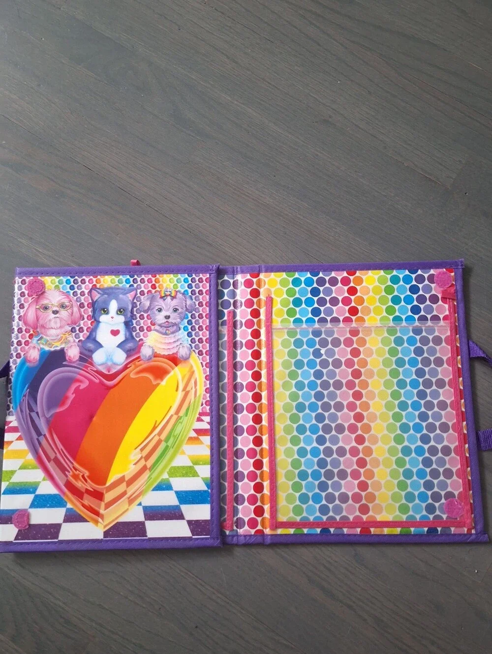Lisa Frank Trifold Binder Folder Organizer 
